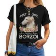 ボルゾイシャツ犬ギフト彼女を愛する女の子だけボルゾイ レディースTシャツ