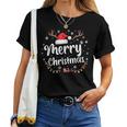 メリークリスマスライト サンタハット クリスマス ファミリー 男性 女性 キッズ レディースTシャツ