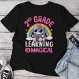 2Nd Grade Unicorn Cat Magical Caticorn Back Tochool レディースTシャツ 面白い贈り物