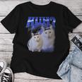 Huh ファニーダンクキャットミーム 女性&男性向け ヒンジなし グーフィーキャット レディースTシャツ 面白い贈り物