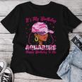 It's My Birthday Aquarius Black Woman Pink Camo Women T-shirt Unique Gifts