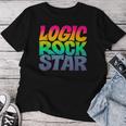 Rainbow Gradient Typography レディースTシャツ 面白い贈り物