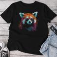 Red Panda サングラスアートワーク レディースTシャツ 面白い贈り物