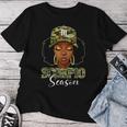 Scorpio Season Black Woman With Camo Hat Birthday Girls Women T-shirt Unique Gifts