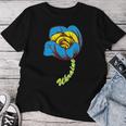 ウクライナ バラの花 旗 フリー ウクライナ応援 ウクライナ レディースTシャツ 面白い贈り物