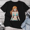 セクシー ワイフ ビーチ アニメ 女の子 日本語 レディースTシャツ 面白い贈り物