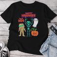 ハッピーハロウィン骨格かぼちゃかわいいゴーストキッズ男の子女の子 レディースTシャツ 面白い贈り物