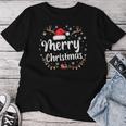 メリークリスマスライト サンタハット クリスマス ファミリー 男性 女性 キッズ レディースTシャツ 面白い贈り物