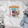 1歳の誕生日 バスケットボール 1歳 女の子 バスケットボール フープ ダンキング レディースTシャツ 面白い贈り物