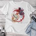 Rooster Cock Fight Chicken ノベルティ ファーマーズギフト レディースTシャツ 面白い贈り物