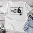 【バックプリント・背中側】ザ・ホース・フェイス The Horse Face 午年 馬 2026 パロディ 長袖tシャツ レディースTシャツ 面白い贈り物
