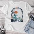 ソルトウォーターフラワー 花びら ハワイ 夏のビーチ愛好家 バック レディースTシャツ 面白い贈り物