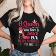 49歳の誕生日 ハイヒール A Queen Was Born In 3月 1976 レディースTシャツ 彼女への贈り物