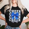 Cheer Mom Blue Bow Cheerleader Competition Game Day Women T-shirt Gifts for Her