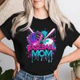 Cool Baseball Mom Neon Drip Sports Fan Women T-shirt Gifts for Her