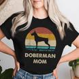 Doberman Mom Dobie Dog Lovers Retro Dobie Mom Women T-shirt Gifts for Her