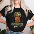 Scorpio Season Black Woman With Camo Hat Birthday Girls Women T-shirt Gifts for Her