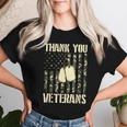 Thank You Veterans Patriotic Dog Tag American Flag Women Women T-shirt Gifts for Her