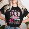Vintage 1986 40 Años Cumpleaños Regalo Made In 1986 Camiseta de mujer Regalos para ella