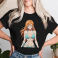 セクシー ワイフ ビーチ アニメ 女の子 日本語 レディースTシャツ 彼女への贈り物