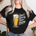 ビール ハッピー ビール好き Don't Worry Beer Happy Beer Drinker レディースTシャツ 彼女への贈り物
