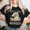 ボルゾイシャツ犬ギフト彼女を愛する女の子だけボルゾイ レディースTシャツ 彼女への贈り物