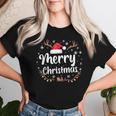 メリークリスマスライト サンタハット クリスマス ファミリー 男性 女性 キッズ レディースTシャツ 彼女への贈り物