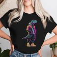 恐竜 漫画 かわいい かわいい かっこいい モチーフ 男性 女性 T-Rex レディースTシャツ 彼女への贈り物