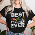 最高の英語教師 文法 クラス 男性 女性 教員 英語教師 レディースTシャツ 彼女への贈り物
