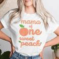 Mama Mom First Birthday One Sweet Peach Bday Family Matching Women T-shirt Gifts for Her