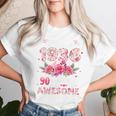 オンバック 90歳 1936年3月 花柄 90歳の誕生日 レディースTシャツ 彼女への贈り物