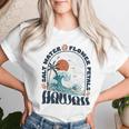 ソルトウォーターフラワー 花びら ハワイ 夏のビーチ愛好家 バック レディースTシャツ 彼女への贈り物