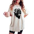 Gorilla Flowers モンキーアニマルプリントアート ゴリラ レディースオーバーサイズコンフォートTシャツ Ivory
