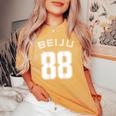 88 歳 米寿 祝い 88歳 88才 お祝い 男性 女性 米寿祝い 父 母 べいじゅ 背番号 バックプリント レディースオーバーサイズコンフォートTシャツ Mustard