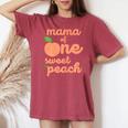 Mama Mom First Birthday One Sweet Peach Bday Family Matching Women's Oversized Comfort T-shirt Chalky Mint
