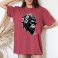 Gorilla Flowers モンキーアニマルプリントアート ゴリラ レディースオーバーサイズコンフォートTシャツ Crimson
