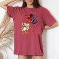 Rooster Cock Fight Chicken ノベルティ ファーマーズギフト レディースオーバーサイズコンフォートTシャツ Crimson