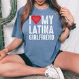 I Love My Latina Girlfriend レディースオーバーサイズコンフォートTシャツ Blue Jean