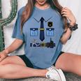 子供の男性の女性の警察官の衣装 レディースオーバーサイズコンフォートTシャツ Blue Jean