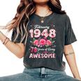 78歳 1948年2月 花柄 78歳 誕生日 男性 女性 レディースオーバーサイズコンフォートTシャツ Pepper