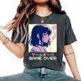 90S Japanese Sad Anime Girl Game Over Vaporwave Aesthetic Women's Oversized Comfort T-Shirt Pepper