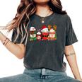 Cute Christmas Coffee Snowman Deer Santa Coffee Xmas Women's Oversized Comfort T-Shirt Pepper