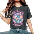 Live Laugh Lobotomy Dolphin Groovy レディースオーバーサイズコンフォートTシャツ Pepper