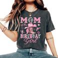 Mom Of The Birthday Girl Pink Cowgirl Western Rodeo Women's Oversized Comfort T-Shirt Pepper