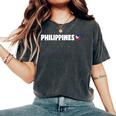 Philippines Flag Heart Pride Philippines Kid レディースオーバーサイズコンフォートTシャツ Pepper