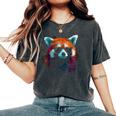 Red Panda サングラスアートワーク レディースオーバーサイズコンフォートTシャツ Pepper