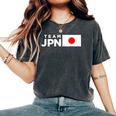 Team Jpn 日本国旗 チームジャパン 日の丸 男性 女性 子供 応援 チーム レディースオーバーサイズコンフォートTシャツ Pepper