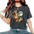 Vintage 90S Chihuahua Howling At The Moon Chihuahua Dog Mom Women's Oversized Comfort T-Shirt Pepper
