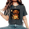 Vintage 90S Dachshund Howling At The Moon Wiener Dog Mom Women's Oversized Comfort T-Shirt Pepper