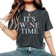 Wine Lovers Wine Time 赤ワインワインメーカー レディースオーバーサイズコンフォートTシャツ Pepper